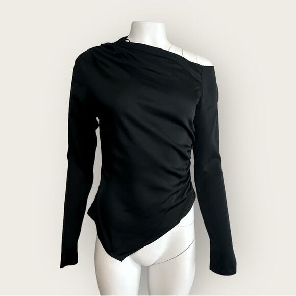 NWT | A.L.C | Jaime One Shoulder Asymmetrical Top | Black | Size 6 - Picture 16 of 16